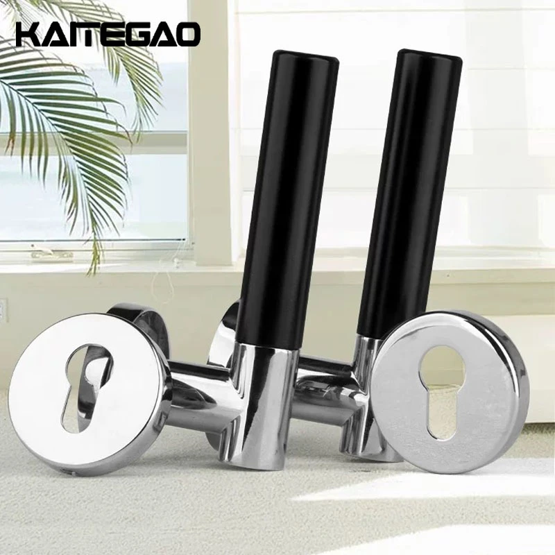 Interior Door Knob Black Modern Design Privacy Door Lock Handle