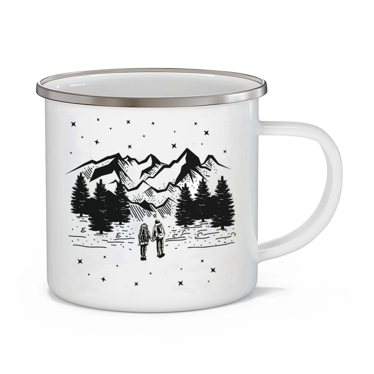 Custom Sublimation 300ml Enamel Mugs Coffee Cup Camping Mug Outdoor Cup with Logo S/Srim