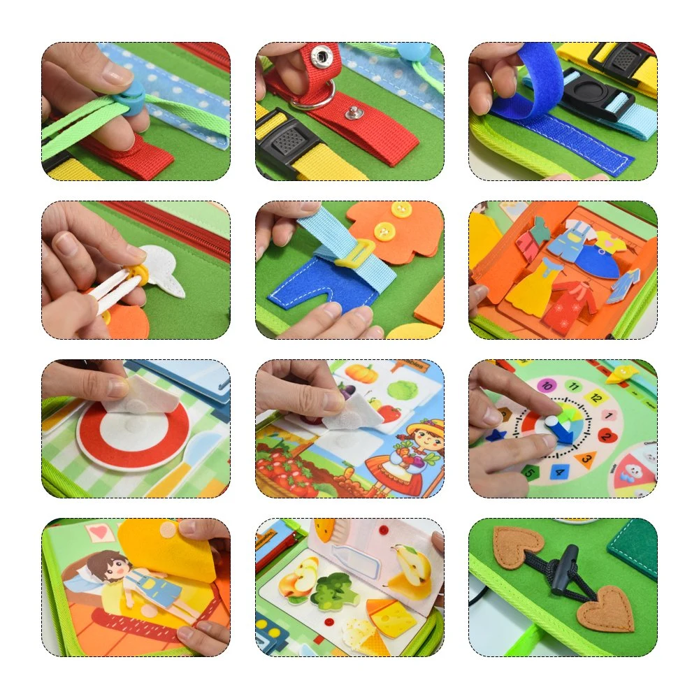 2023 Новые дети Раннее образование игрушки Montessori Детский Busy Board Сенсорные игрушки Multi действия чувствовали себя занятые книги платы