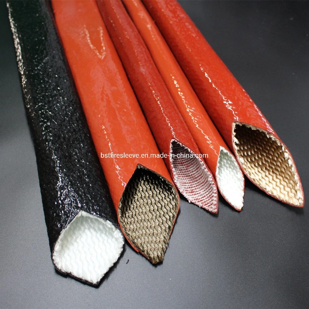 China Manufacturer Factory Silicone Fiberglass Hydraulic Pipe Tube High Temperature Fire Sleeve Hose Protection