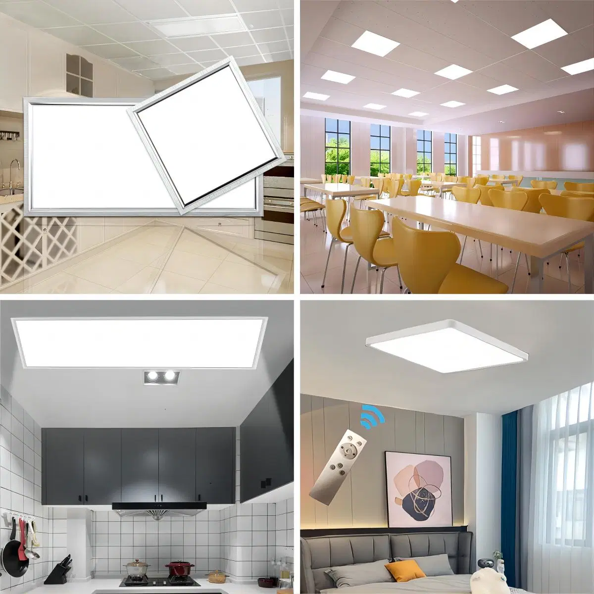 China Precio al por mayor Guzhen Zhongshan Accesorios de iluminación interior CE RoHS Luz de panel LED cuadrada blanca 60X60 resistente al agua IP20 con certificación ERP Proveedores