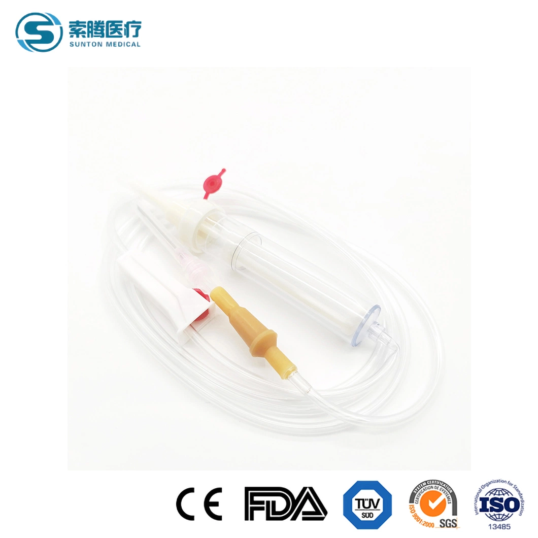 Sunton Blood Transfusion Set Prime China Blood Transfusion Set Factory Sangre venosa desechable recogida de muestras aguja aguja ultrafina transfusión de sangre Establecer