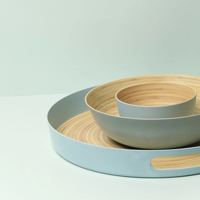 New Trend Customize RPET Material Gift Wood Grain Dinnerware Set Plastic