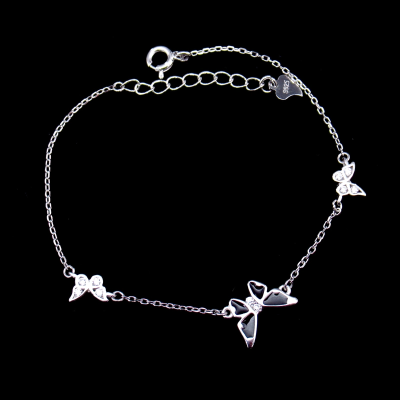 Special Butterfly Shaped Cubic Zirconia Evening Party Bracelet with Sterling Silver Jewelry