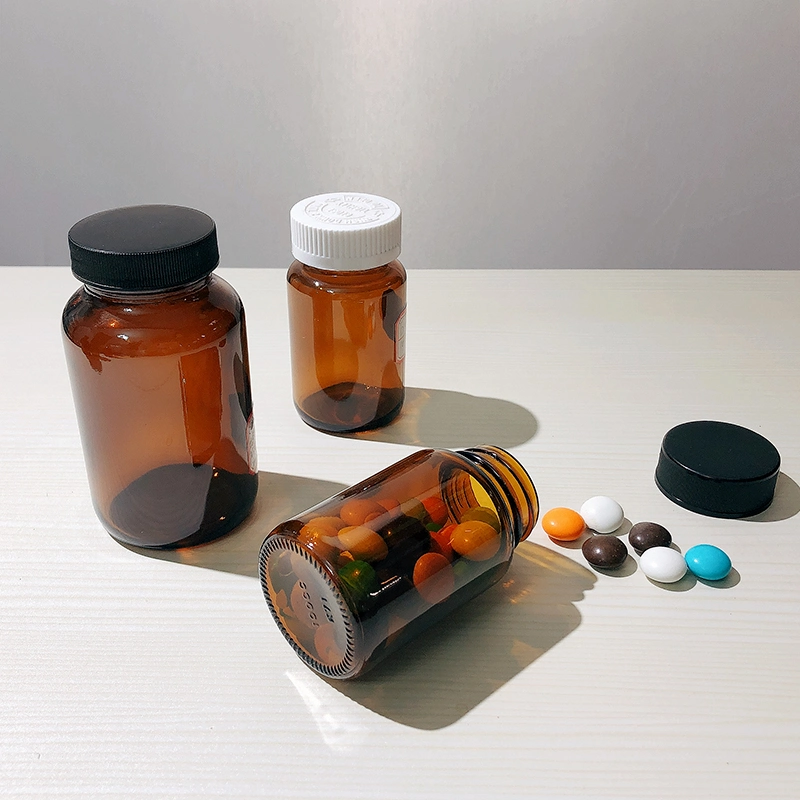 China Manufacturers Wholesale/Supplier 100ml to 500ml Round Pesticide Medical Amber Glass Bottle