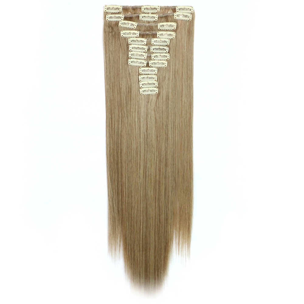 Wig mujeres Straight Hair Clip Extensiones parte Wig