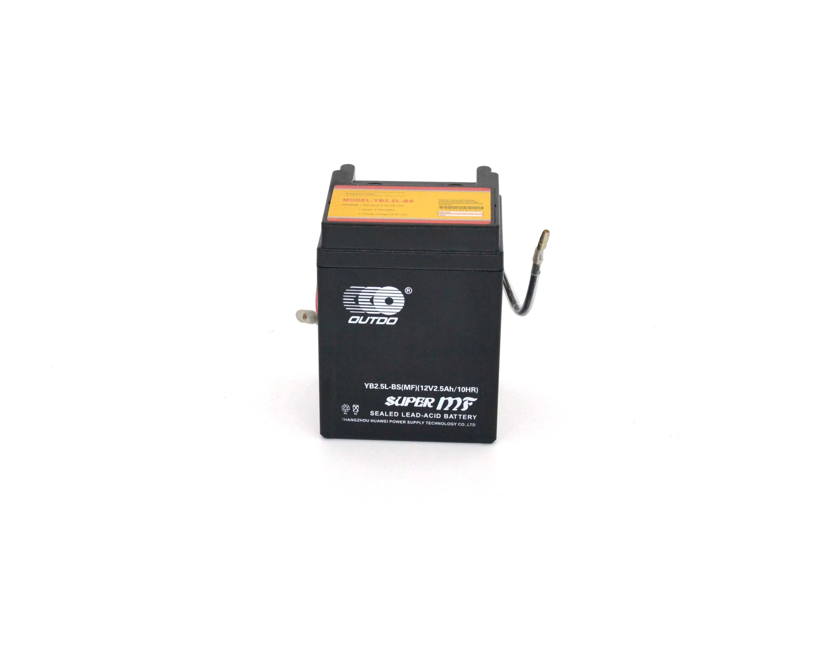 12V 2.5ah Yb2.5L-BS Outdo AGM Sealed Mf Maintenance Free Factory Activated Power Sports Starter High Performance Rechargeable Lead Acid Motorcycle Battery