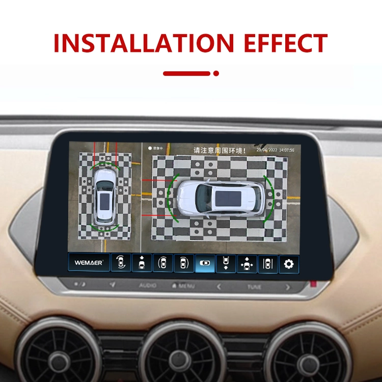 Wemaer OEM Bird View Kamerasystem Android Radio links rechts Vorderansicht hinten, Rundum-Ansicht 360 Seitenansicht des Fahrzeugs Kamerasystem