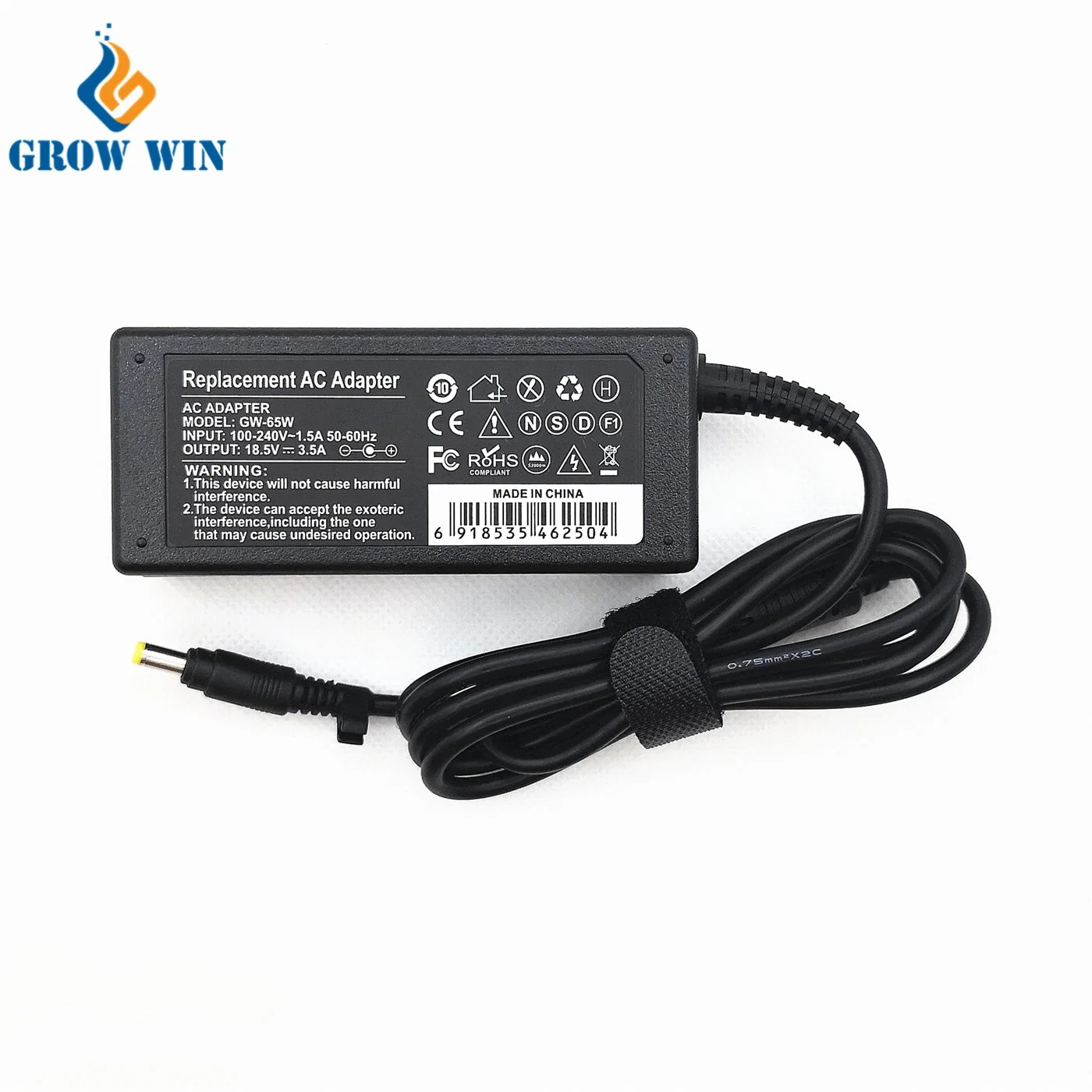 China fabricante do adaptador CA do computador 65W 18,5V 3.5A transformador para a HP