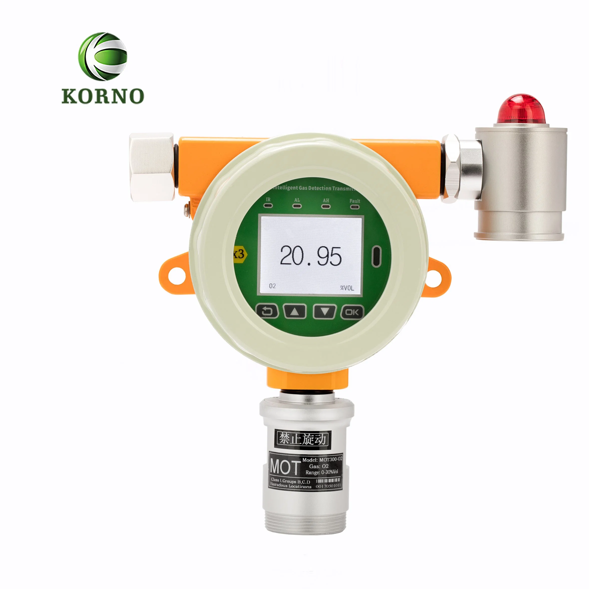 Alarma de gas oxígeno a prueba de explosión para sitio de alta temperatura (-30~650º C)