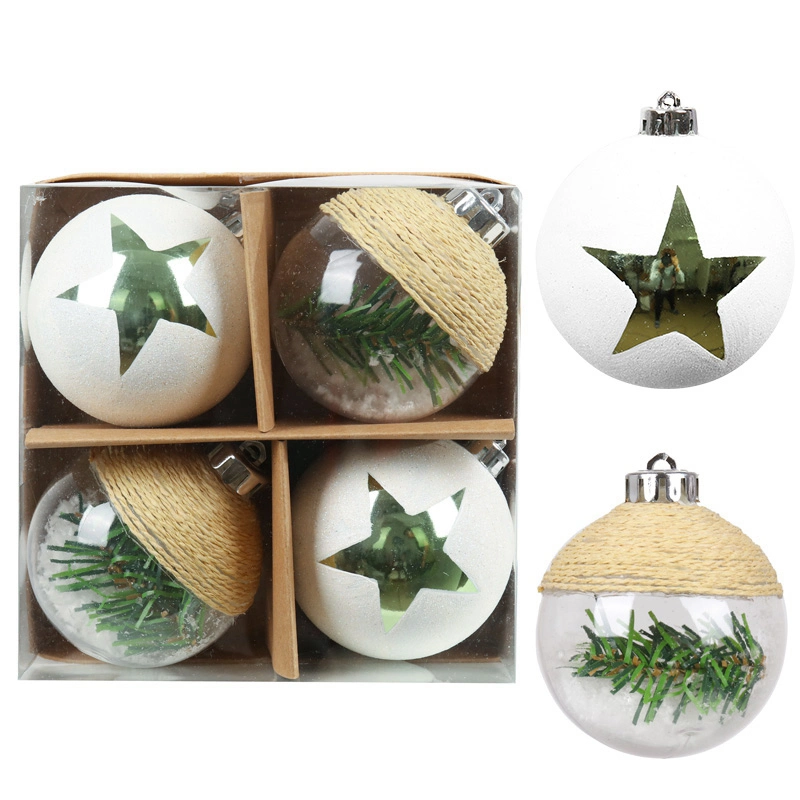 2023 White Green Clear Decorative Hanging Christmas Tree Ball Ornaments