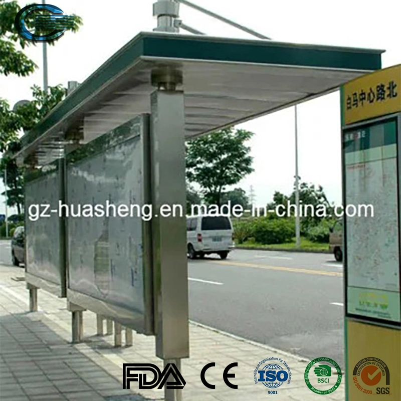 Huasheng Bus Stop Benches China Outdoor Shelter Factory Hot Selling Outdoor Solar Light Box Advertising Save Energy Light Box / Bus Shelter / Bus Stop Station