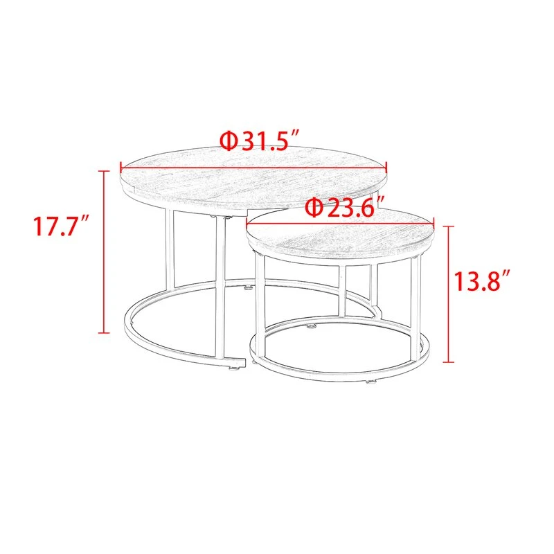 American Farmhouse Style Wood Center Coffee Table