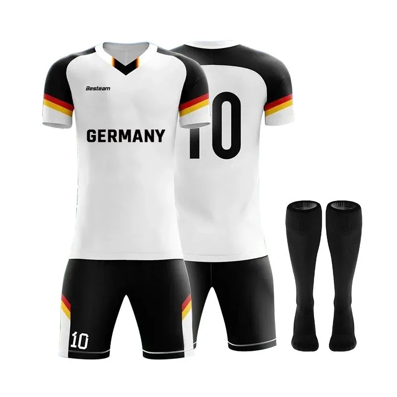 Wholesale High Quality 2022 Qatar German Fighting Vehicle Favorite Team Tracksuit Clothes Training Uniforms Set