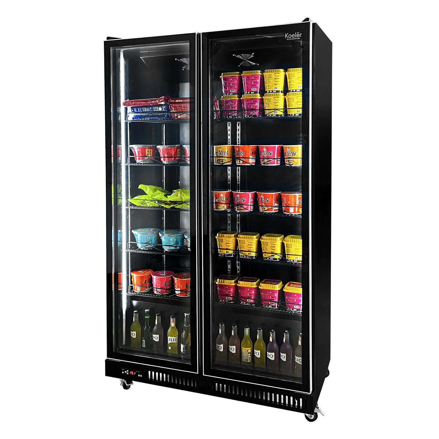 LC-1680j Gabinete de vino Showcase 3 puertas de vidrio para Bar Comercial Enfriador de bebidas con pantalla vertical