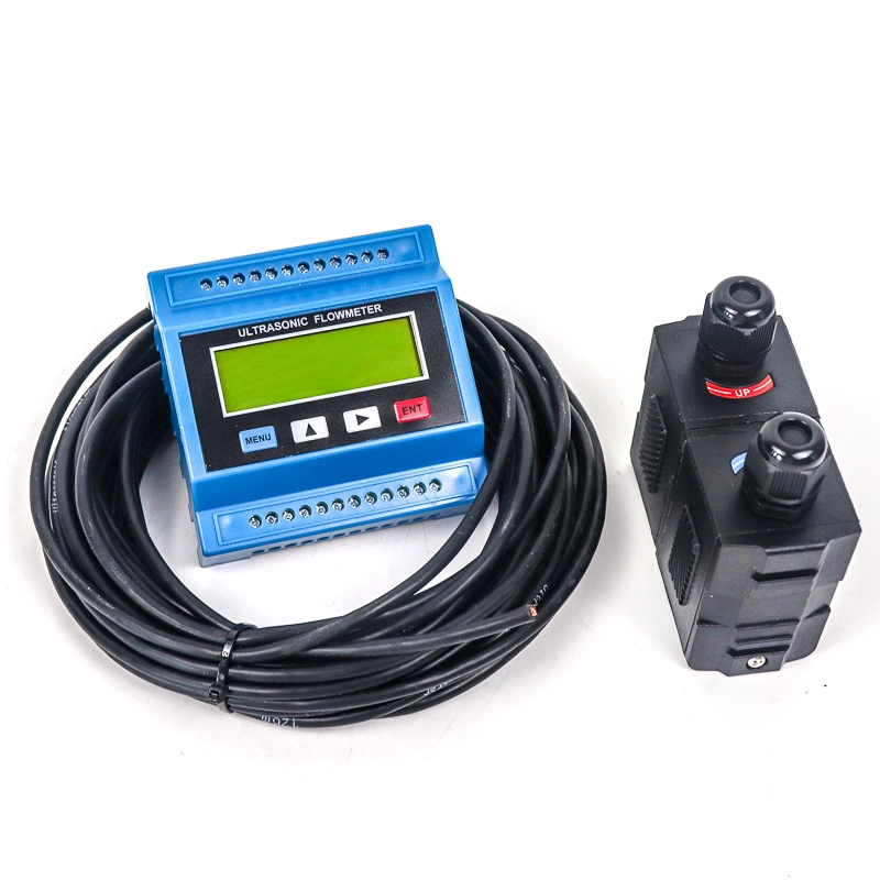 Digital LCD Fixed Clamp on Ultrasonic Transit Time Modular Flow Meter for Hot Water