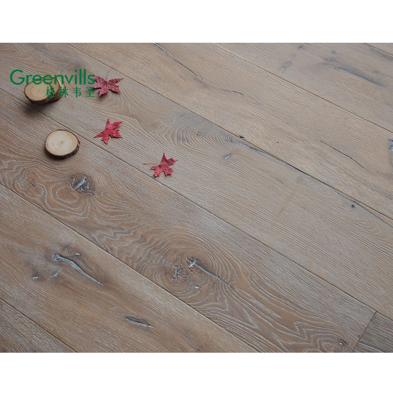 Desgaste Natural de cinzentos sólidos de madeira de carvalho branco+Flooring Banheira de venda nos EUA angustiados Oak Engineered pisos em madeira