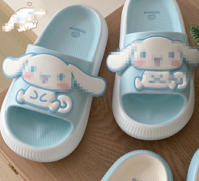 Ruunjoy Kawaii Sanrio My Melody Kuromi Slipper Cinnamoroll Olá Kitty Sapatilhas de sola macia antiderrapante para crianças Anime