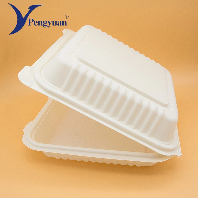 Clamshell Corn Starch Food Container Hamburger Packaging Box