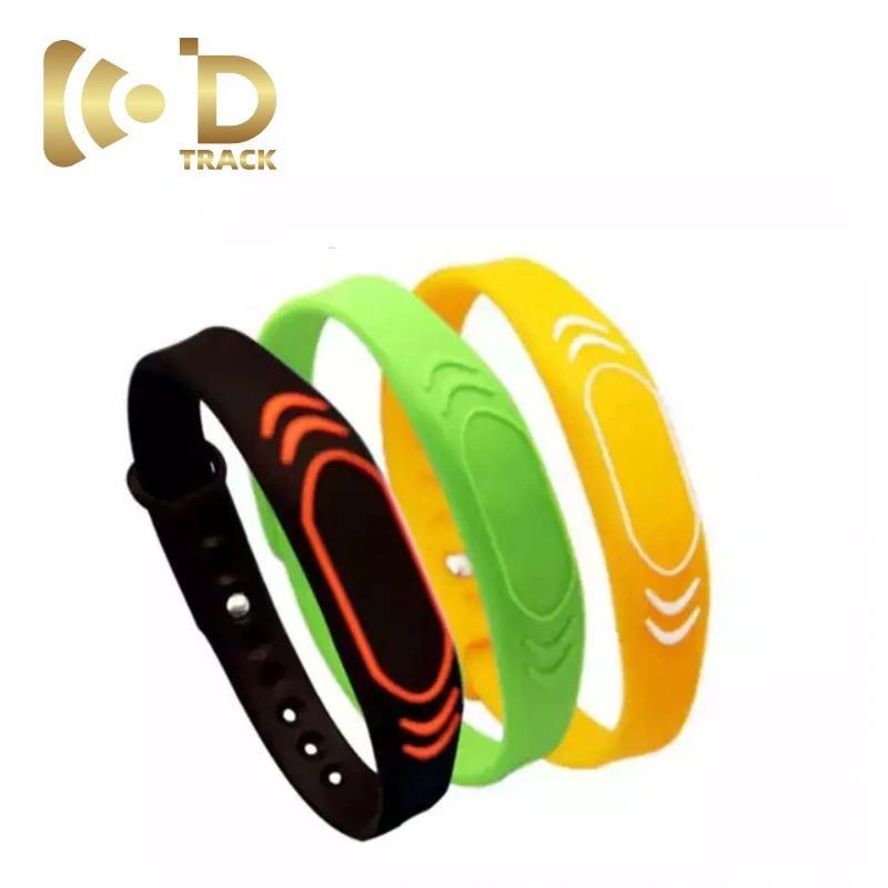 Logo Printing Programmable Wristbands RFID Silicone RFID Bracelet 13.56MHz NFC ISO14443A for Festival Access Control Resuable Silicon RFID Wristband