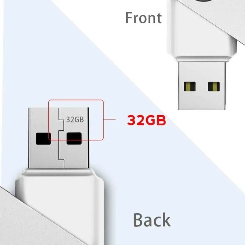 Memoria USB 2,0 giratoria multicolor con luz LED