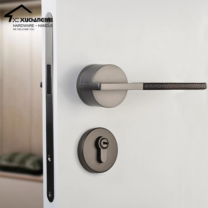 High quality/High cost performance  Bathroom Decoration Industrial Leather + Zinc Alloy Security Door Handle Door Lock