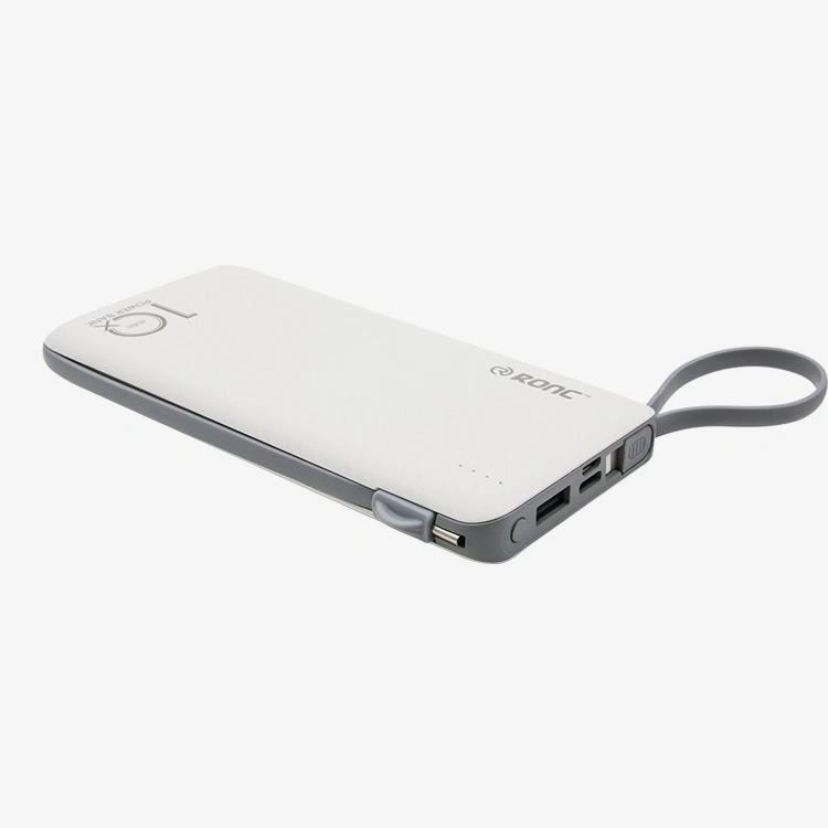 High Quality Mini Travel 10000mAh Mobile Charger Power Bank with USB Data Cable