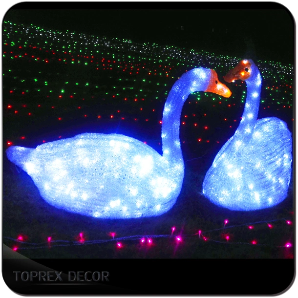 Modern Decoration Waterproof Lawn Lamp Animal Shape Swan Decorative Lighting Acrylic 3D Night Light LED Anime