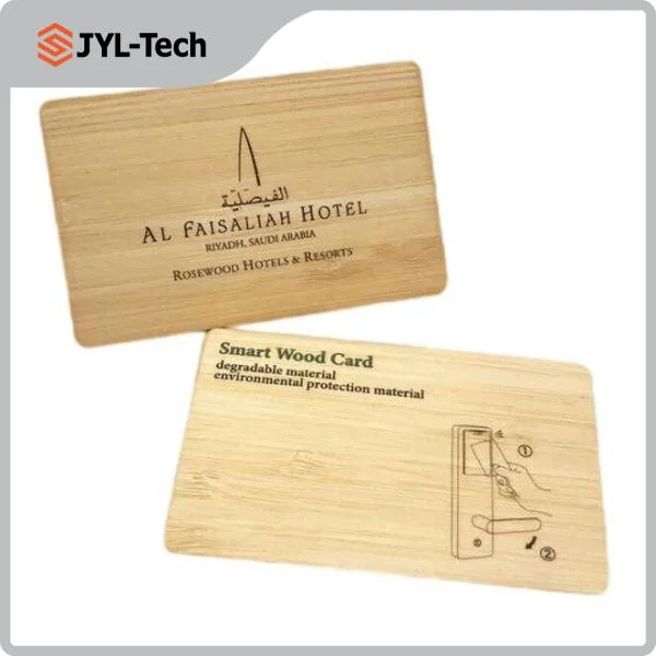 Atacado Custom Bamboo Madeira Engraving cartões de negócio com suporte Box Key Card para o hotel