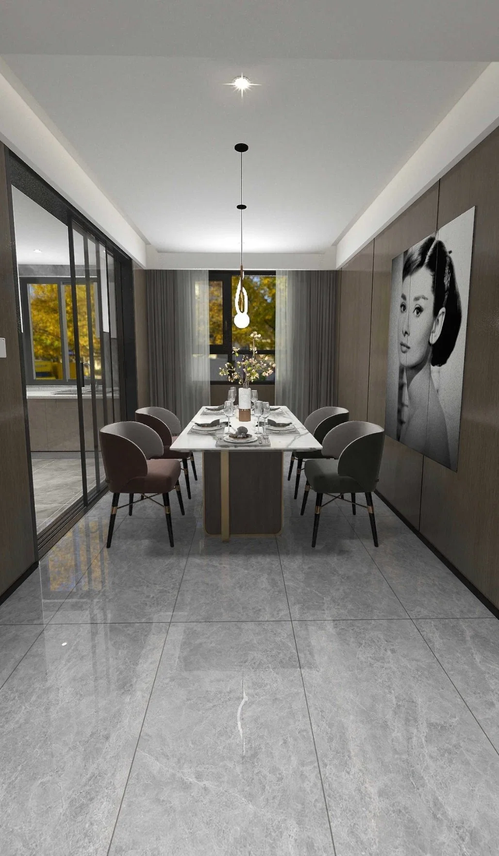 Foshan Amari Light Gray 600*1200 Living Room Bedroom Floor Tile, Light, Soft Light Optional