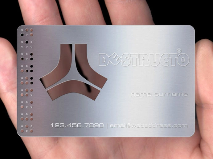 Custom Aluminum/ Stainless Steel Black Metal Business Card with Round Edge