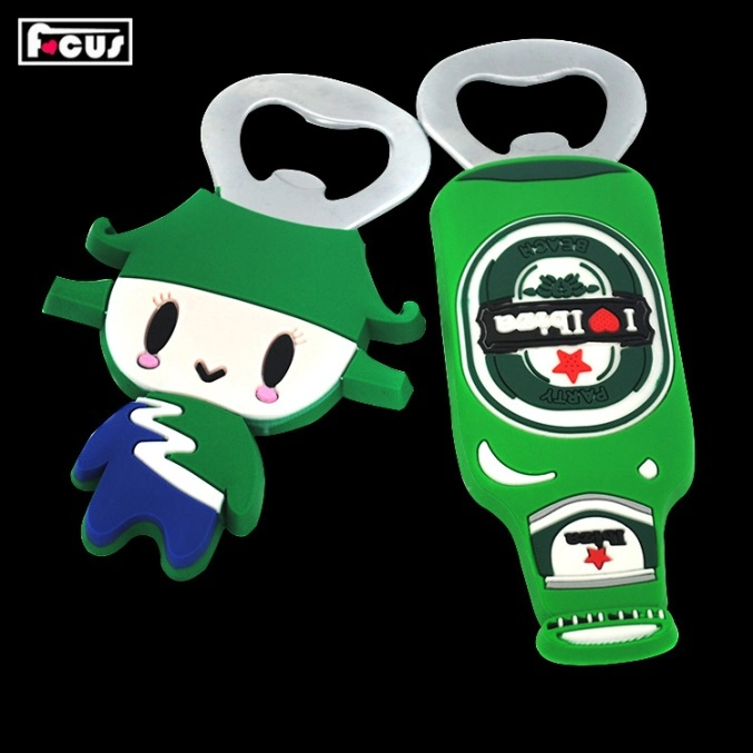 Promotion Fashion Cute Simple Custom Plastic/PVC Bottle Opener with Souvenir (OPENER-36)