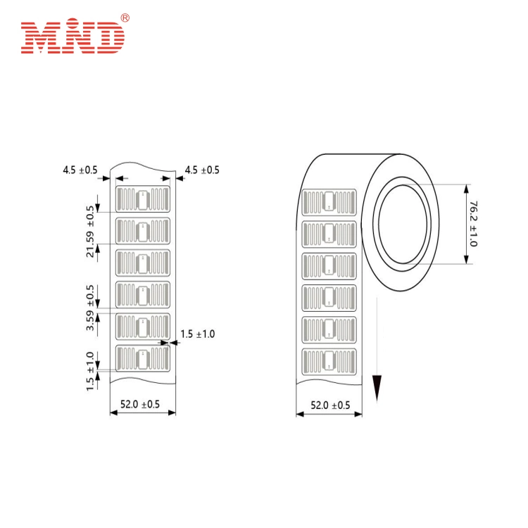 Etiqueta flexível UHF RFID para metal com adesivo para superfície metálica.