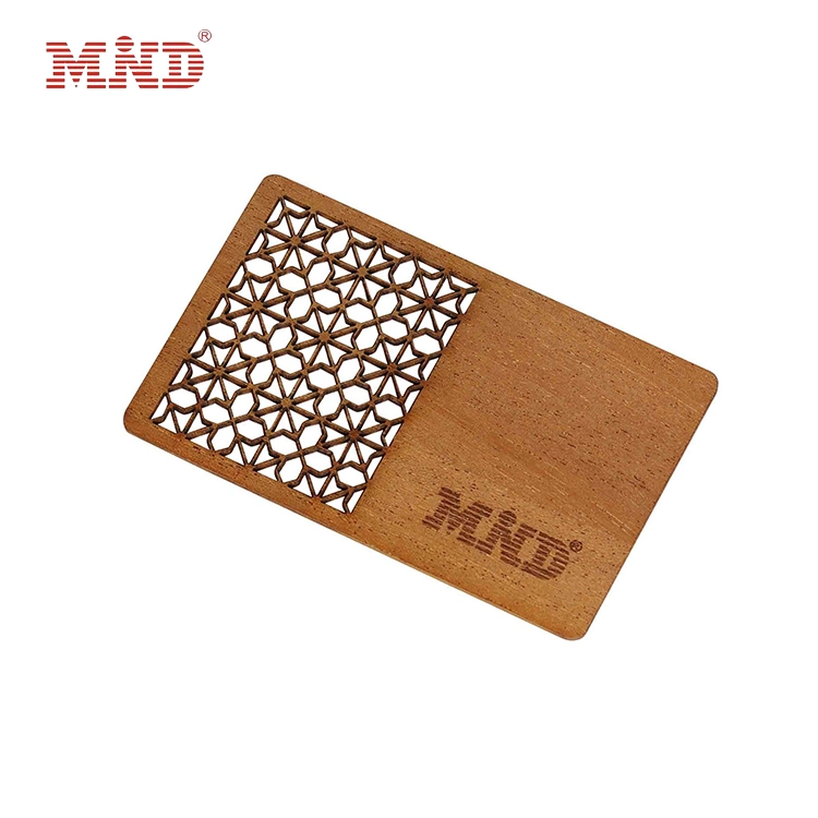 Customized Printing Wood Cards NFC 13.56MHz F08 1K Bytes Blank Wood Business RFID Cards