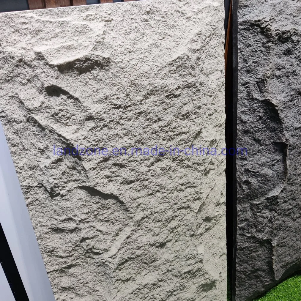 Light Luxuary environmental Three Dimention Shape PU Culture Stone Cement Gray Outdoor Wall Panel