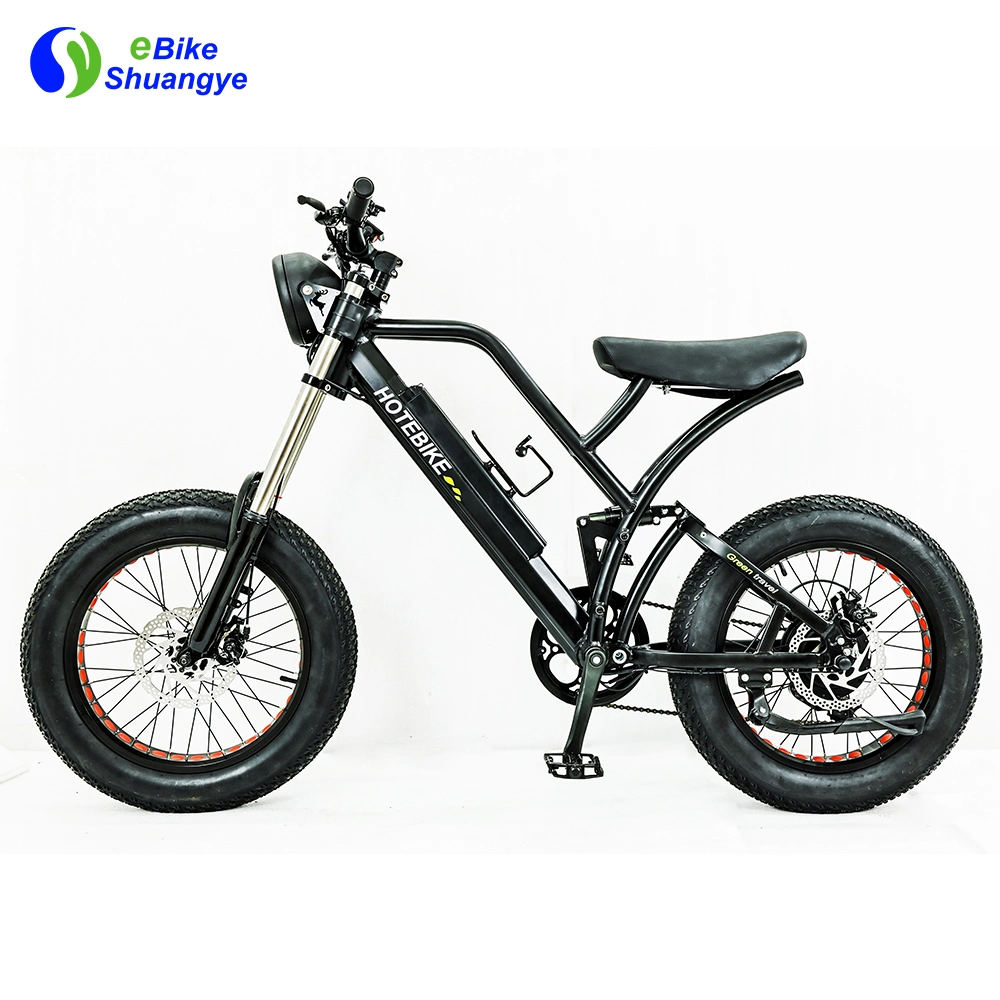 دراجة هوائية كهربائية بالدراجات الهوائية مزودة بنظام التعليق الكامل قياس 20 بوصة محرك بقوة 750 واط ودراجة الترابية E