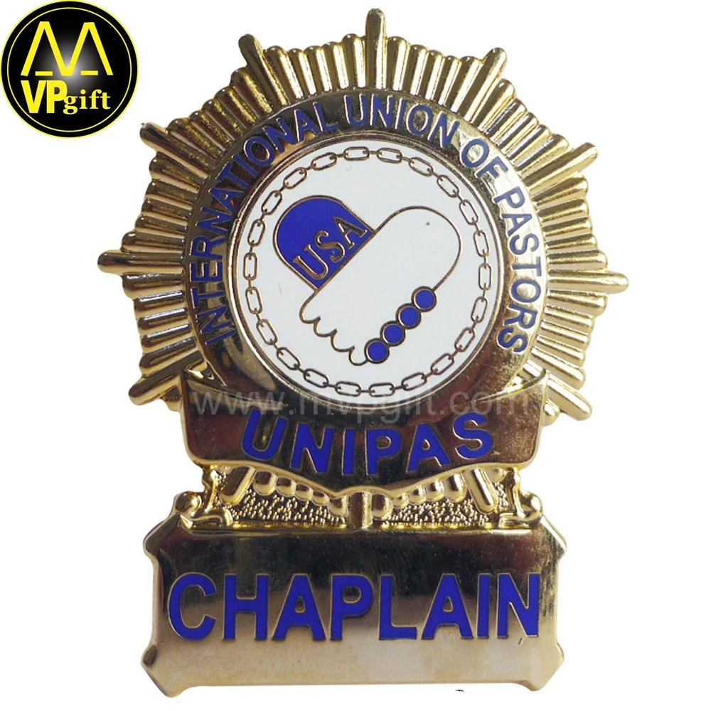 China Custom Souvenir Metal Detective Officer Sheriff Security Military Army Police Medal Honor Magnetic Emblem Enamel Chaplain Public Safety Lapel Pin Badge