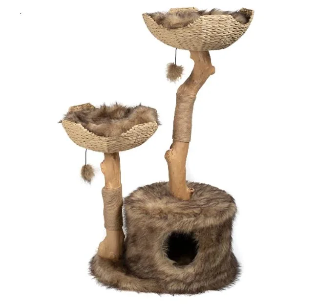 Diseño de moda de peluche de alta calidad para gatos árbol Gato jugando con Cat subir a la venta de trama