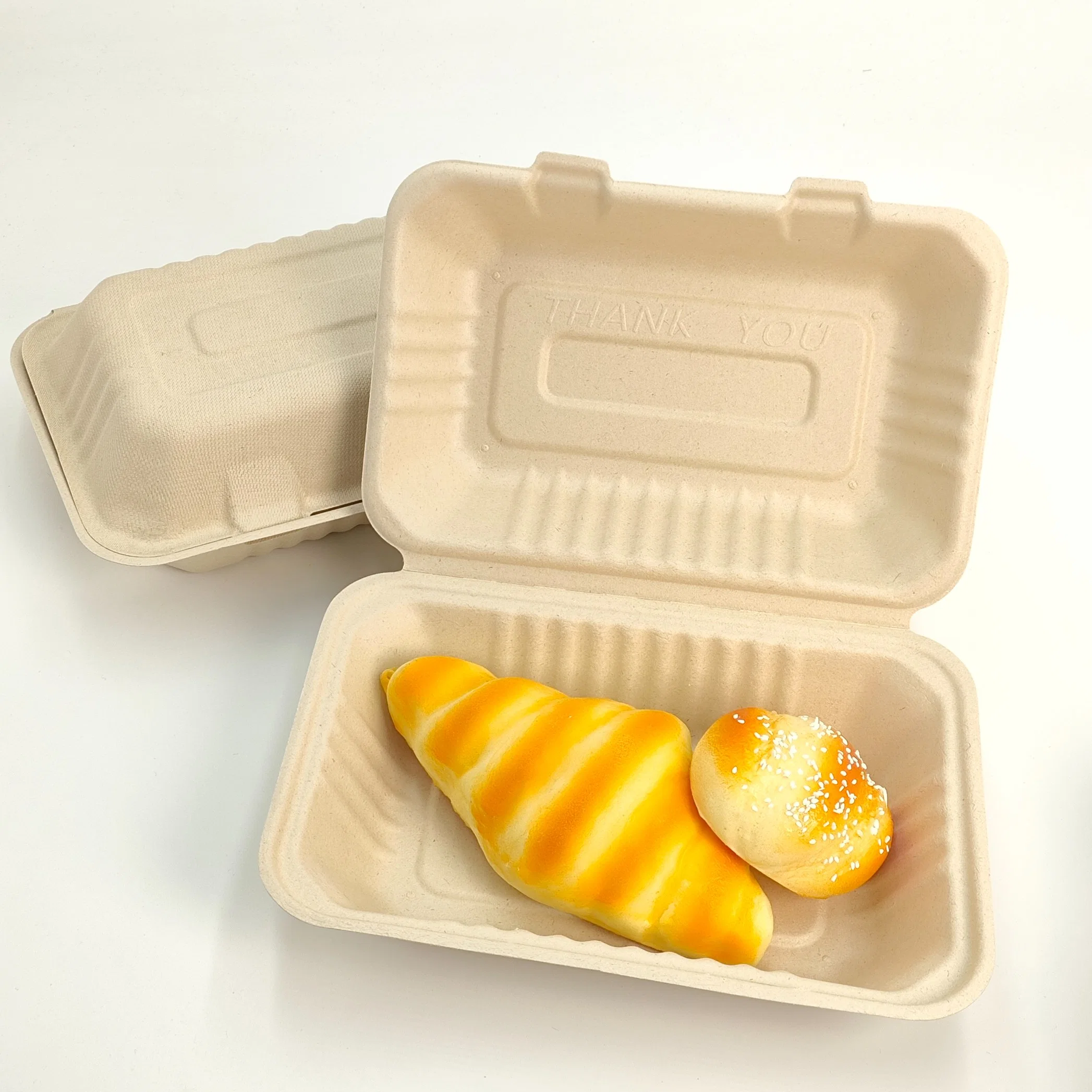 Sugar Cane Takeaway Food Packaging Disposable Bagasse Eco-Friendly Clamshell Lunch Box