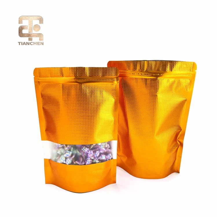 Aluminum Plating Beauty Design Colorful Green Gold Ziplock Plastic Bags