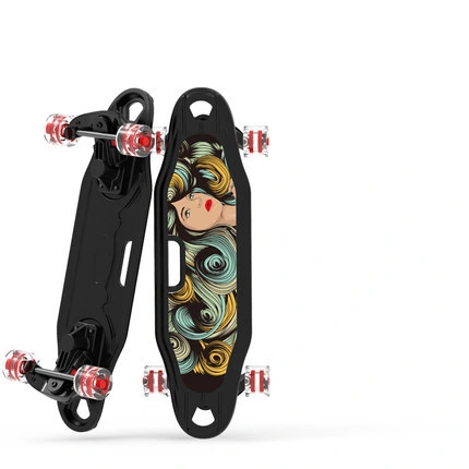 Skateboard Plastic Skate Board Retro Graphic Galaxy Starry Floral Fade Printed Penny Style Board