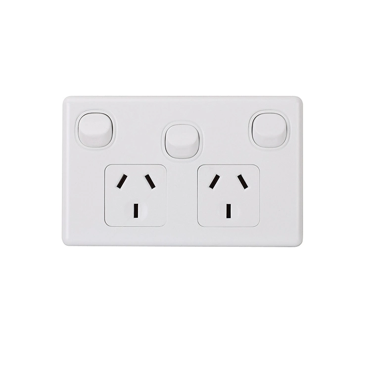 Australian Wall 250V 10A 2 Gang with Extra Switch Socket