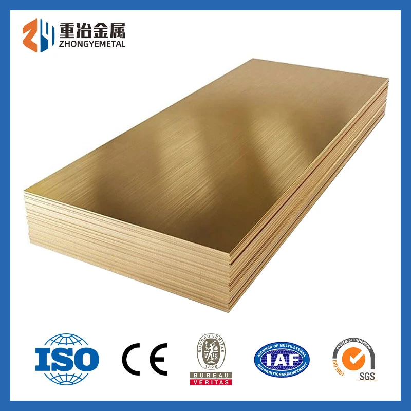 Electrolytic Cathode-Copper Galvanized/Aluminum-Alloy C22000/C26800/C27000/C274000 H62/H65 99.99%Purity ASTM Thick 1.2/0.8/1.0mm Red-Copper Brass Plate