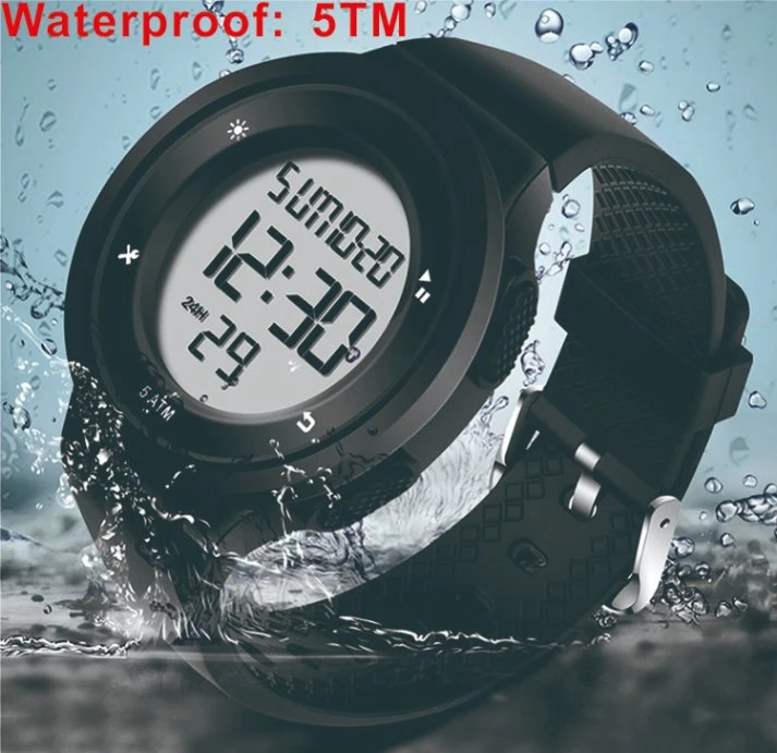 2019 Nuevo Modelo 5ATM Water-Resistant Reloj digital de plástico