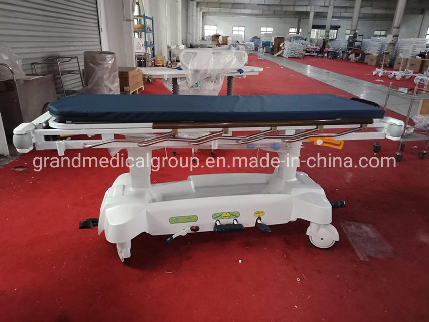 Advanced FDA Approved Manual Stretcher with Hydraulics Gas Spring Back up Emergency Ambulance Transfer Stretcher Bed Hospital Equipment Price