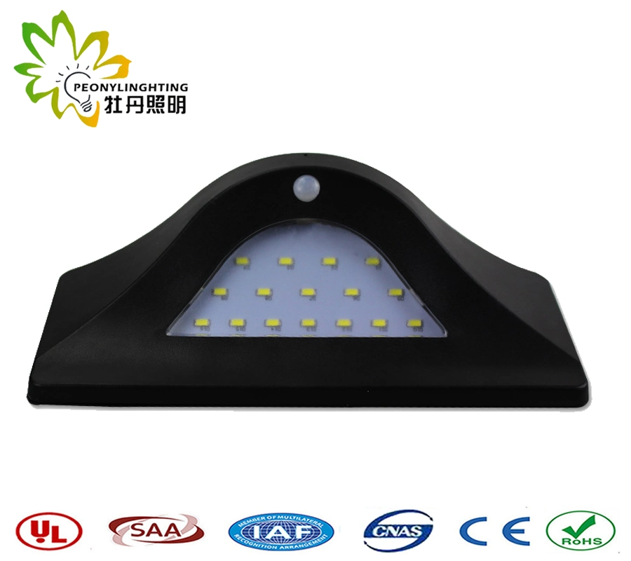 White, 16PCS SMD5730 LED, 4W, 550lm, Solar Wall Lamp with Motion Sensor + Dim Light + Light Control