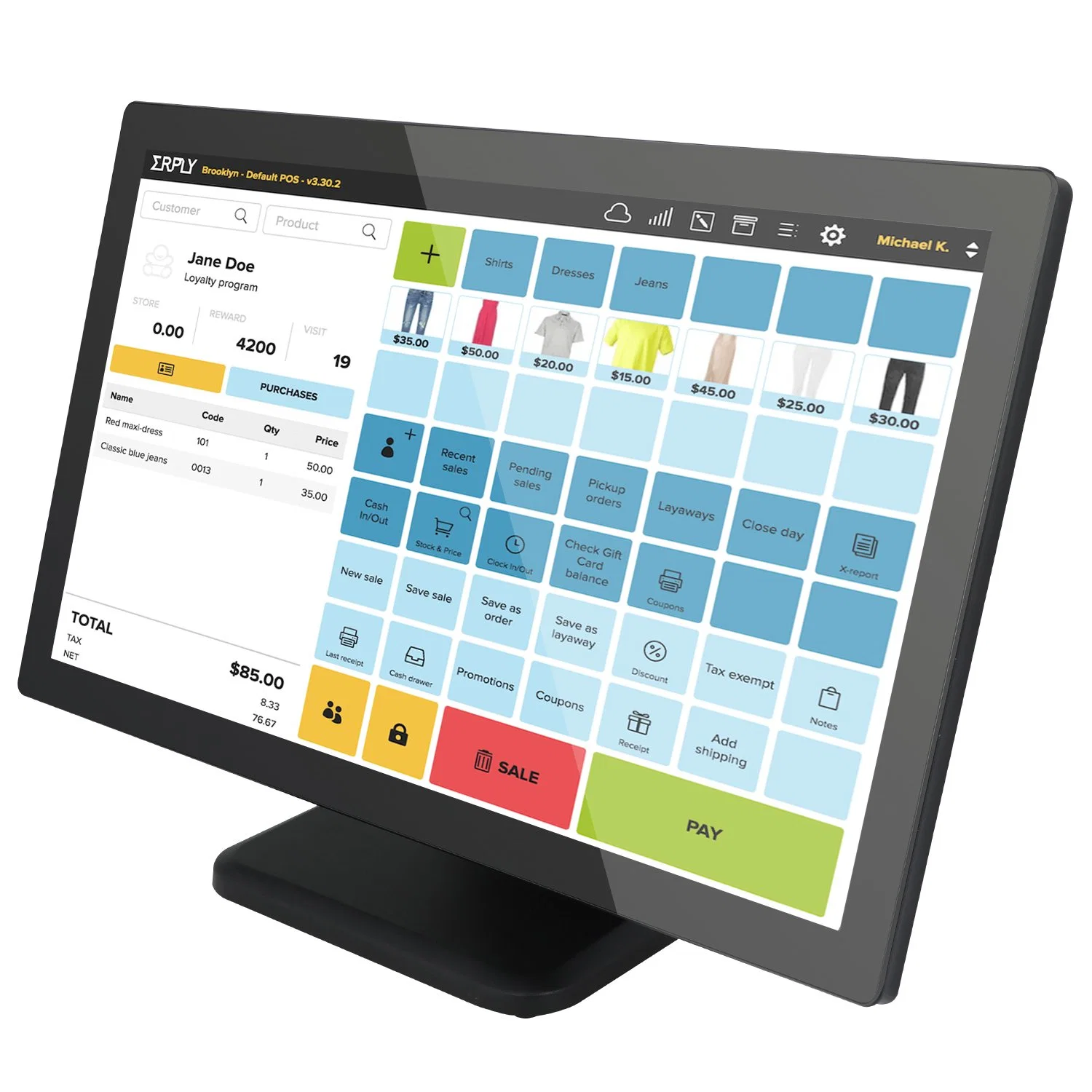 Touch Screen POS TFT LCD Touch Screen Monitor with Metal POS Stand