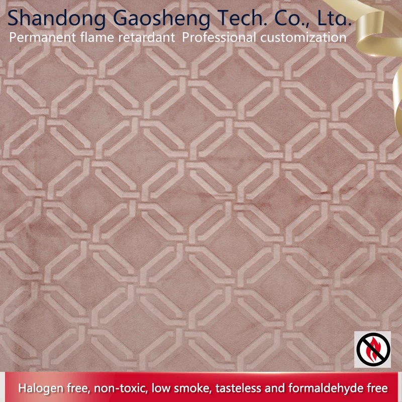 Fire Flame Retardant Fashion Design Quality Polyester Floral Embossed Velvet Fabric