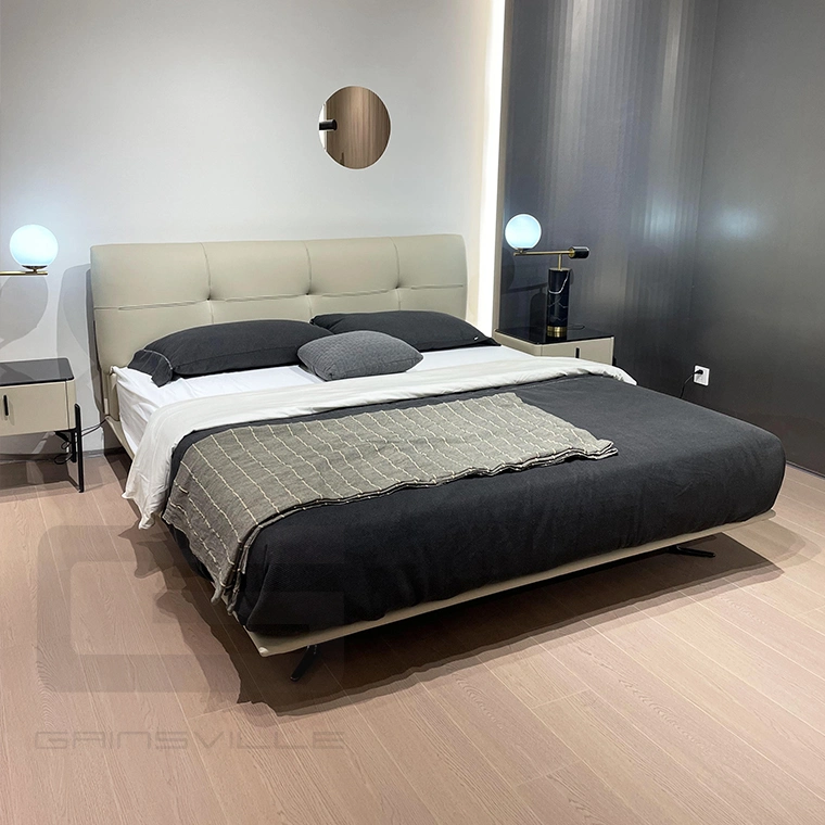 King Size Bed Frame Leather Double Bed Room Furniture Bedroom Set