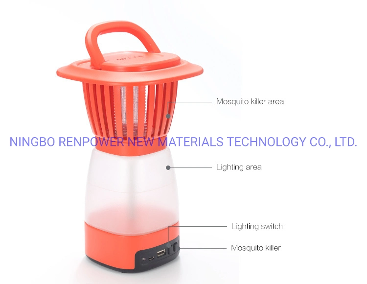 O LED 2 em 1 matar mosquitos nova lâmpada exterior luminosa Camping candeeiro repelente de insetos Bug Interior Catcher Solar de recarga